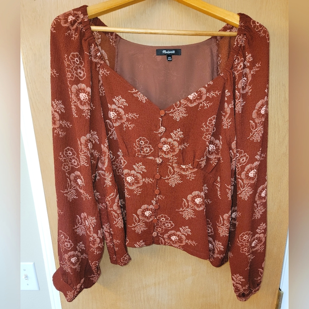 Dusty Burgundy printed blouse